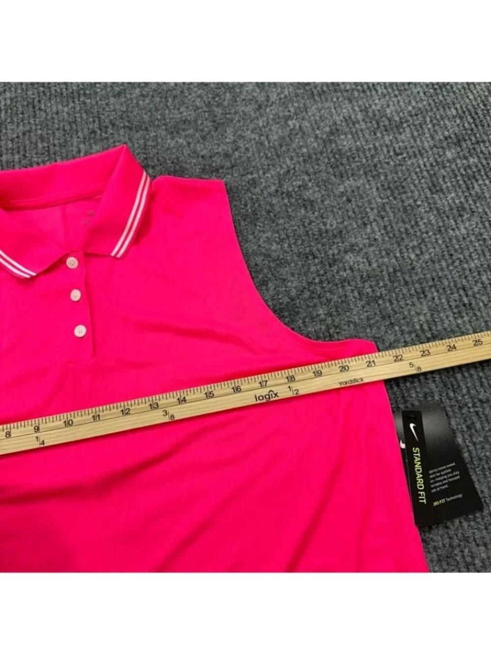 Nike Dri Fit Standard Fit Victory Sleeveless Golf Polo Preppy Womens Size XL NEW